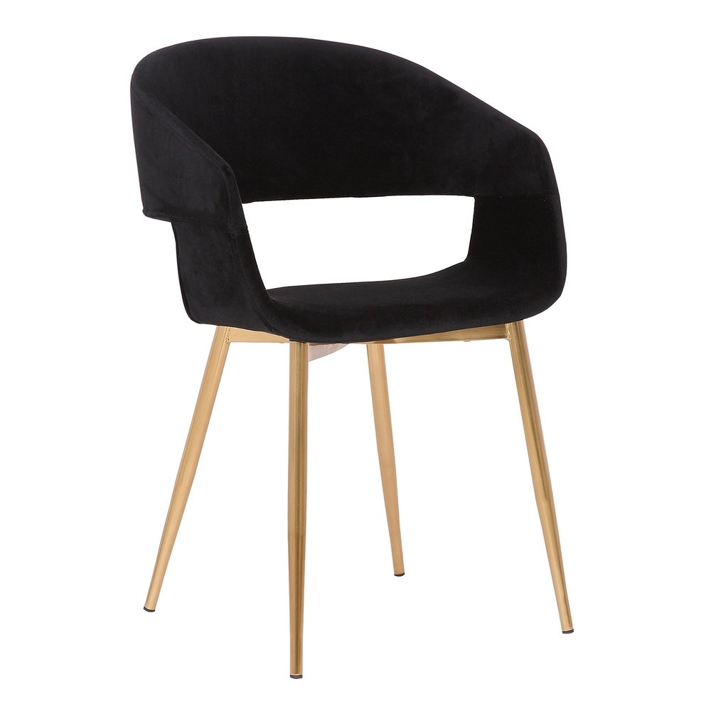 Jocelyn Mid-Century Dining Accent Chair with Metal Legs
