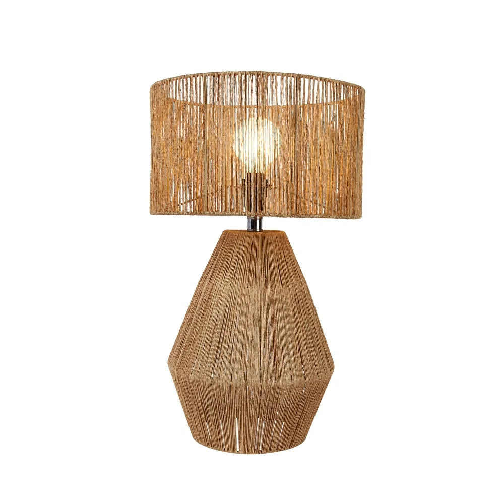 Jute Wrapped Metal Table Lamp - 11.8"L x 11.8"W x 17.9"H