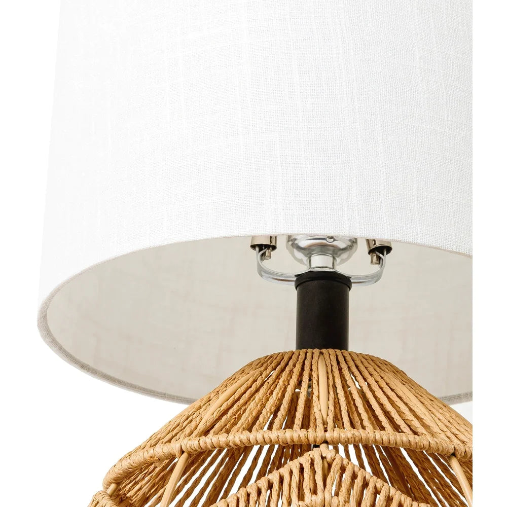 Kadwell Bohemian Paper Rattan Table Lamp - 20"H x 10"W x 10"D