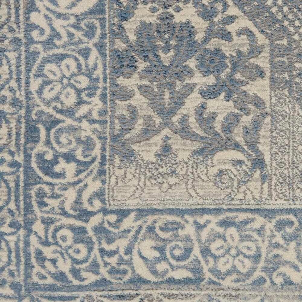 Alexandra Blue Ivory Distressed Soft Area Rug