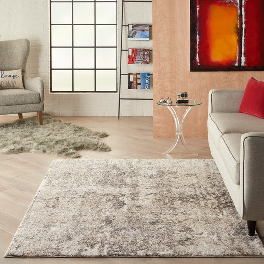 Cream Abstract Modern Soft Area Rug