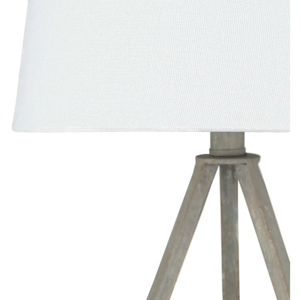 Kelleigh Grey Farmhouse Metal Tripod Table Lamp