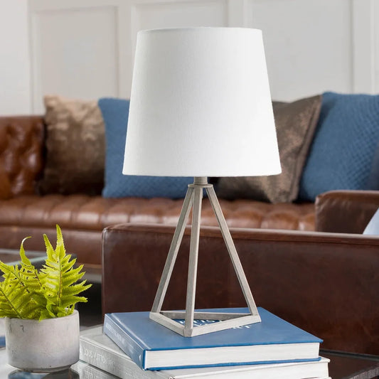 Kelleigh Grey Farmhouse Metal Tripod Table Lamp