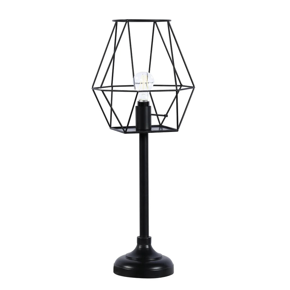 Klaussine Black Metal Open Shade Table Lamp