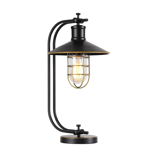 Kyriaki 1-light Black and Gold-tone 11-inch Table Lamp