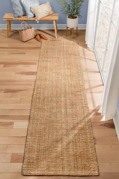 Jute Cotton Rug Rectangle Carpet for Living Room Natural Farmhouse