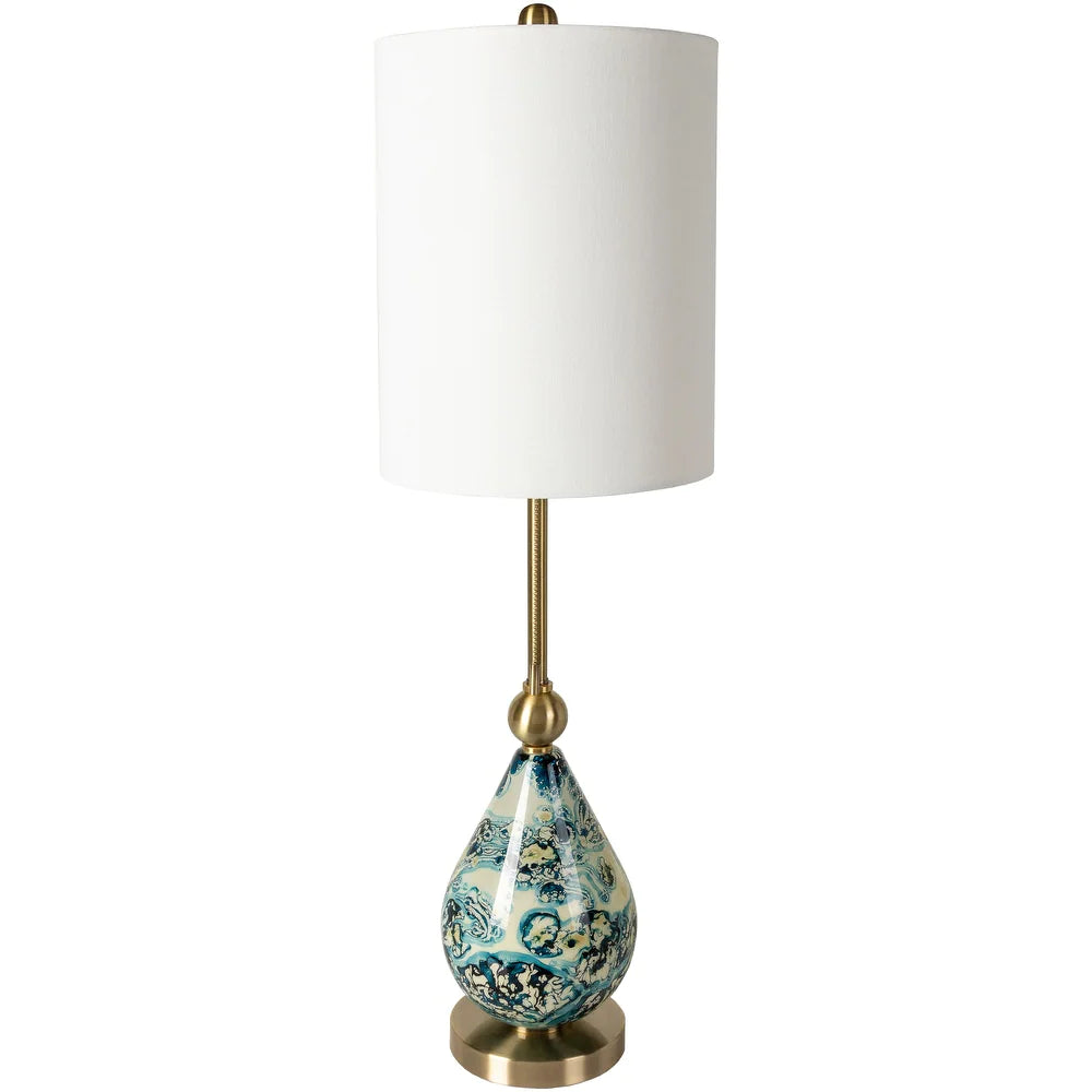 Lan Traditional Painted Glass Table Lamp - 33"H x 10"W x 10"D