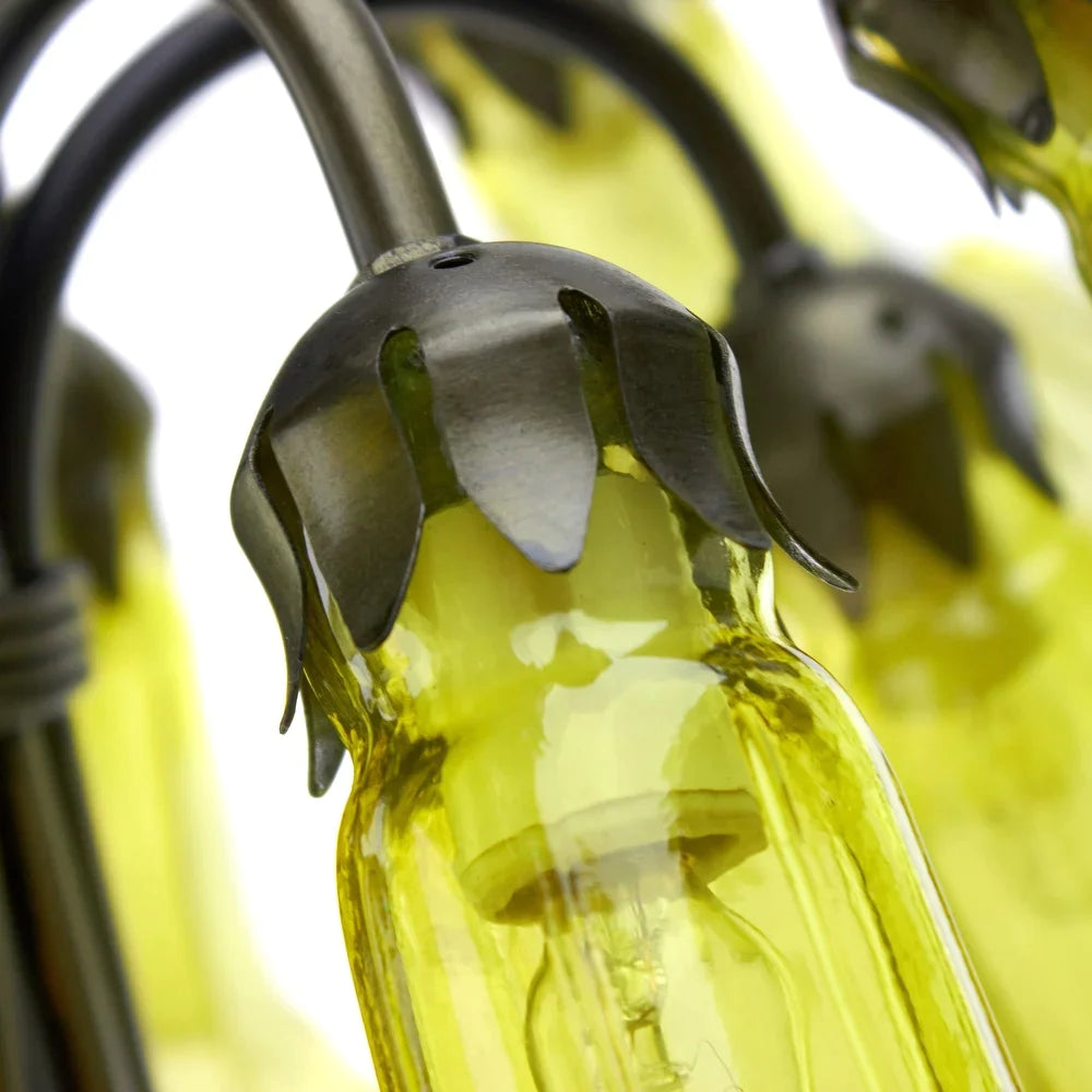 Laura River of Goods Brushed Bronze Metal and Glass Novelty Bell Shade