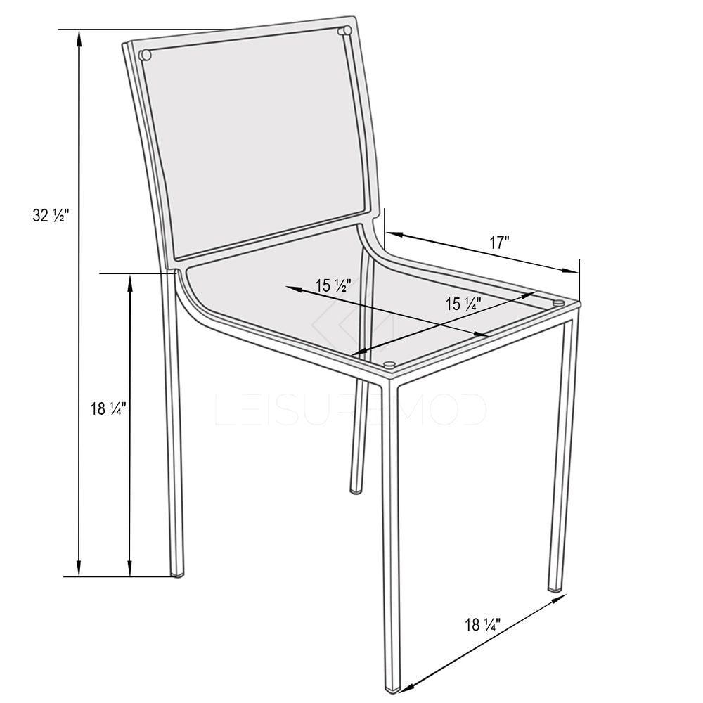 LeisureMod Almeda Lucite Acrylic Clear Dining Side Chair