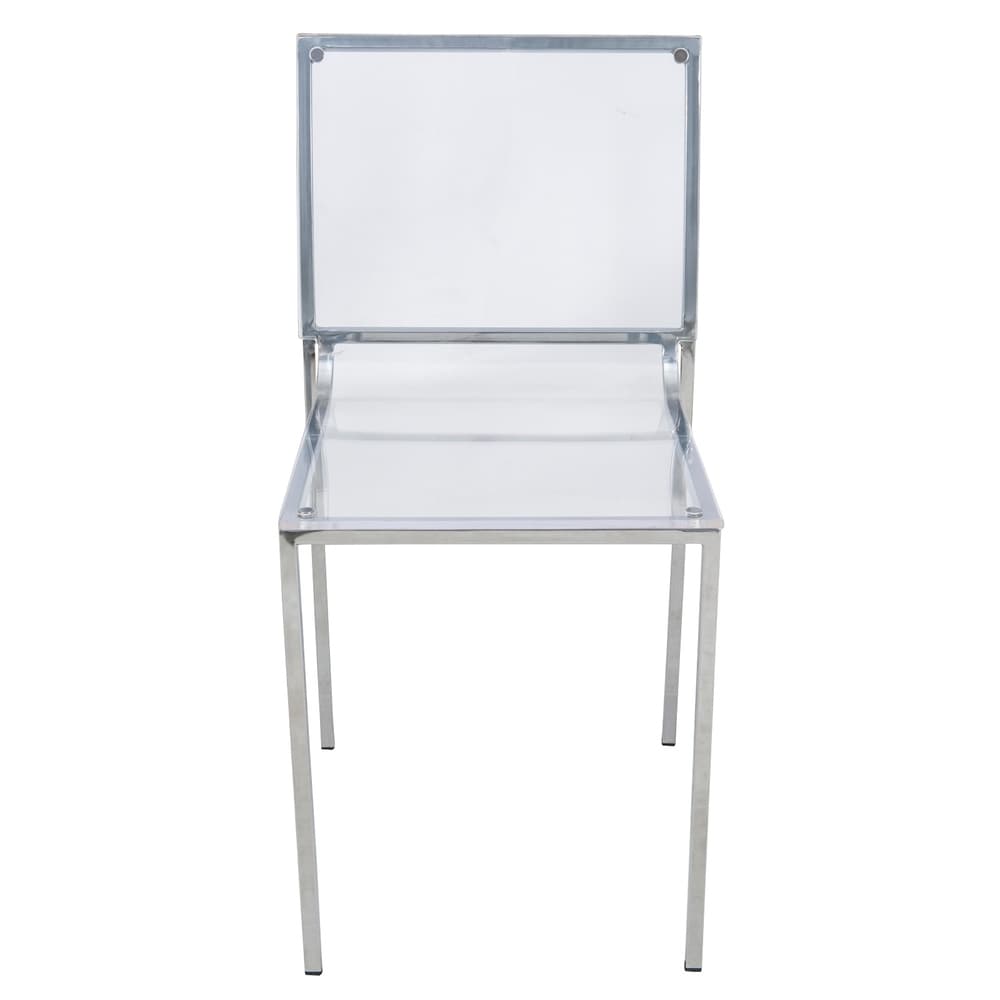 LeisureMod Almeda Lucite Acrylic Clear Dining Side Chair