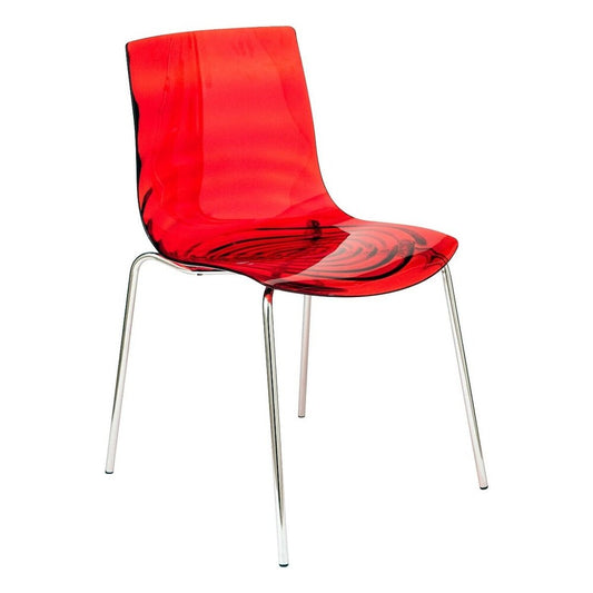 LeisureMod Astor Plastic Chrome Base Dining Side Chair