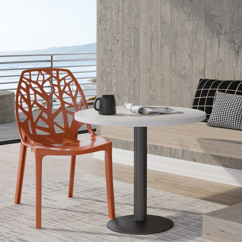 LeisureMod Cornelia Modern Design Plastic Dining Side Chair