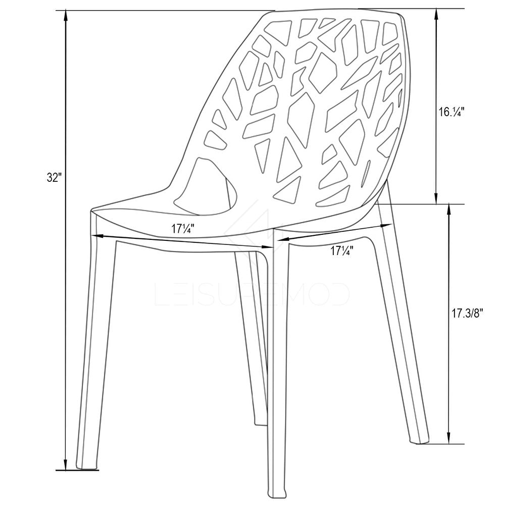 LeisureMod Cornelia Modern Design Plastic Dining Side Chair