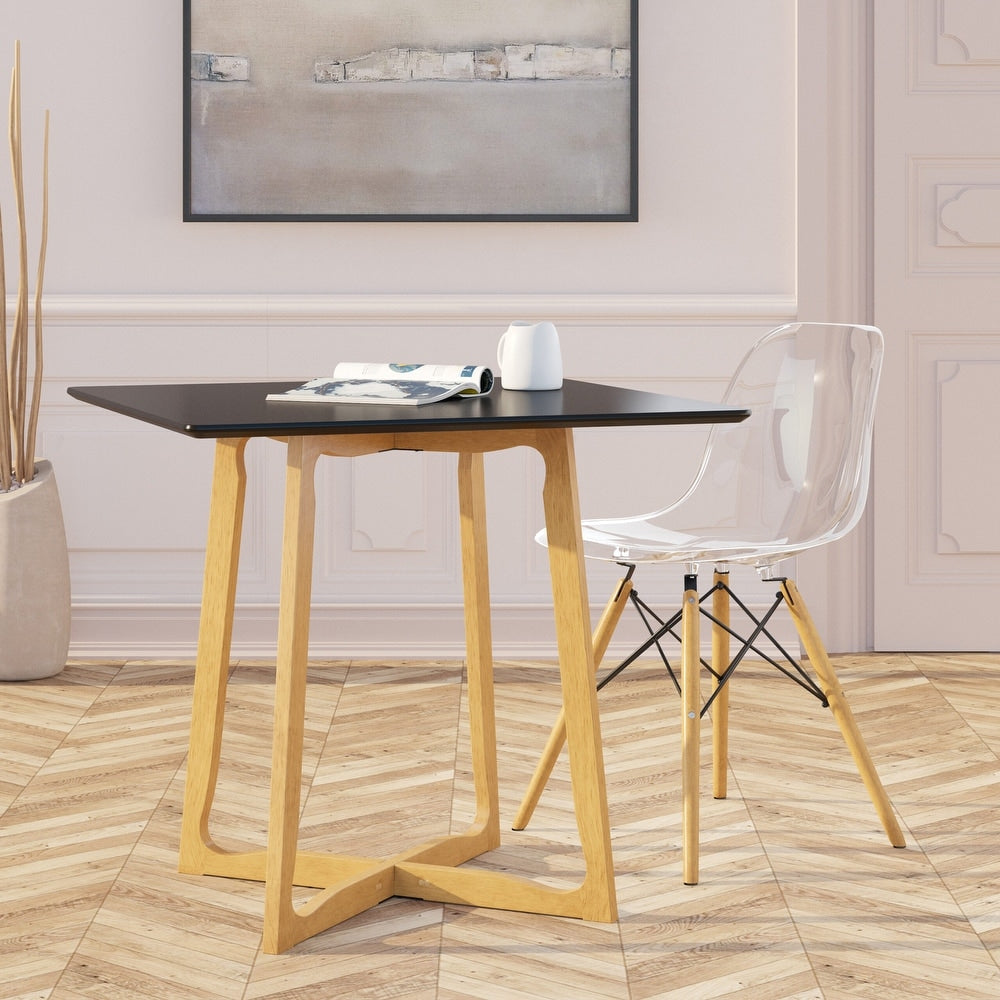 LeisureMod Dover Kitchen & Dining Chair With Eiffel Wood Legs