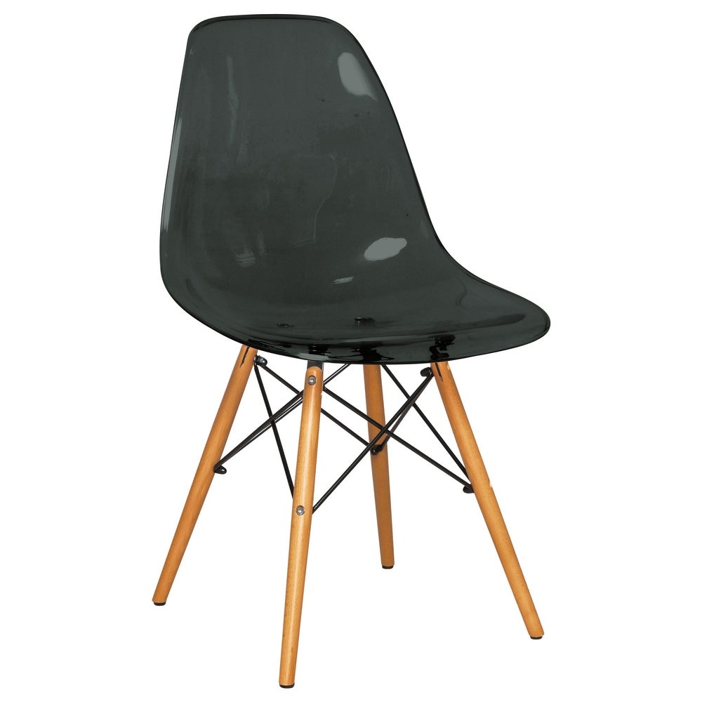 LeisureMod Dover Kitchen & Dining Chair With Eiffel Wood Legs