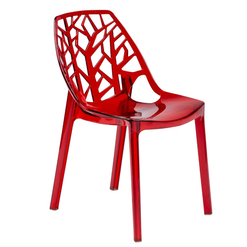 LeisureMod Cornelia Modern Design Plastic Dining Side Chair