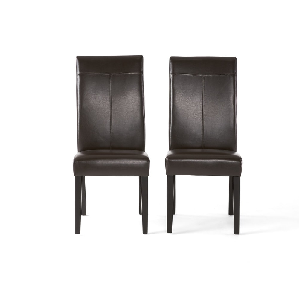 Lissa Chocolate Brown Polyurethane Dining Chair (Set of 2) by Christopher Knight Home