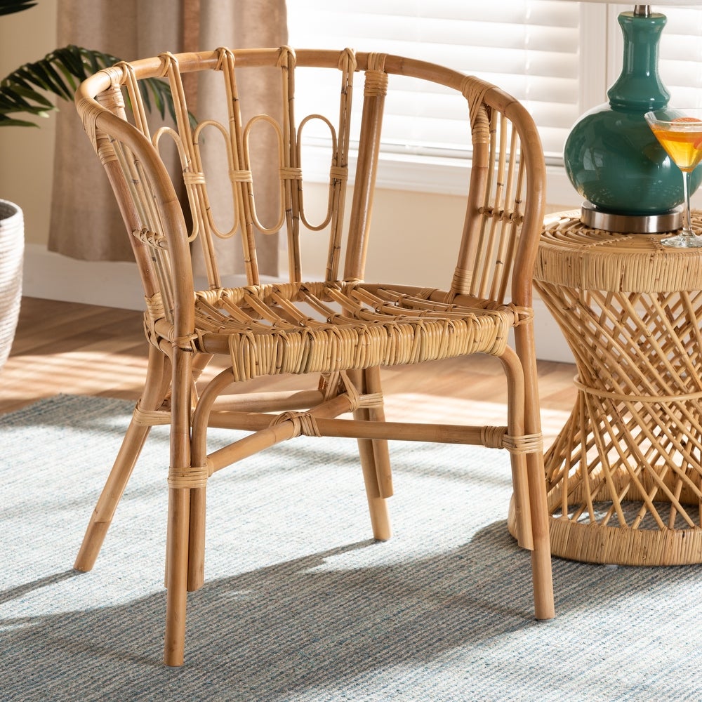 Luxio Modern Natural Finished Rattan Dining Chair