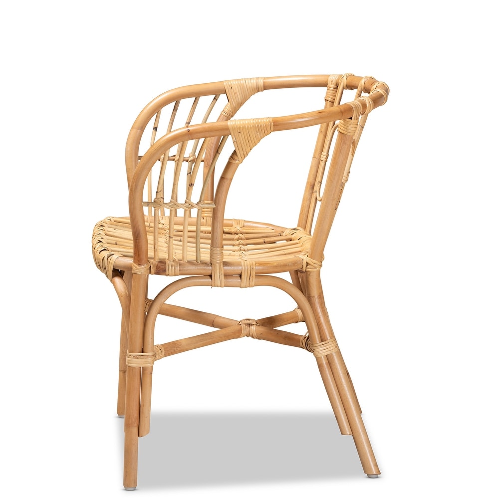 Luxio Modern Natural Finished Rattan Dining Chair