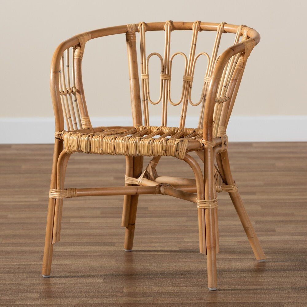 Luxio Modern Natural Finished Rattan Dining Chair