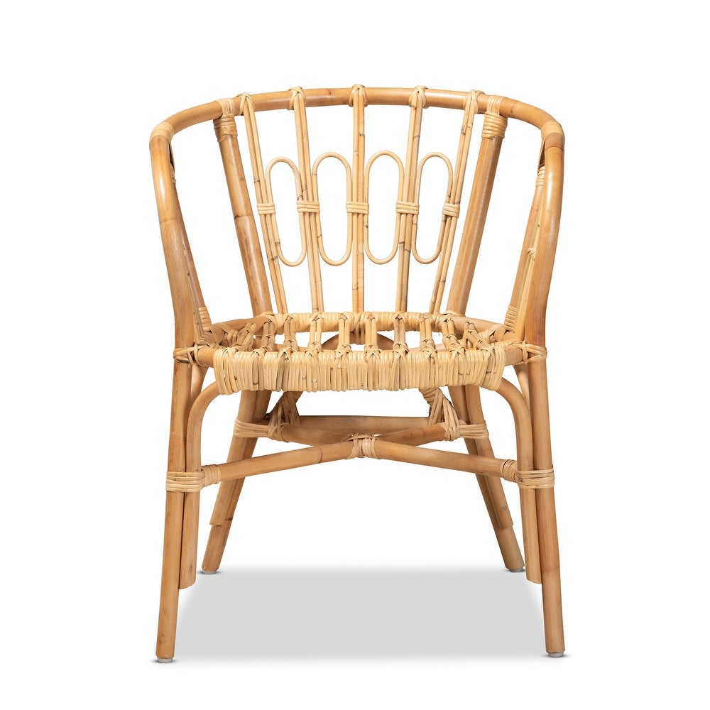 Luxio Modern Natural Finished Rattan Dining Chair