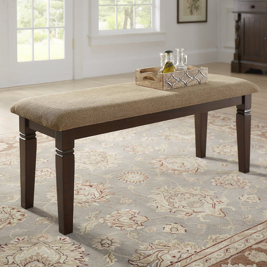 Lynn Espresso Finish Upholstered Dining Bench by iNSPIRE Q Classic