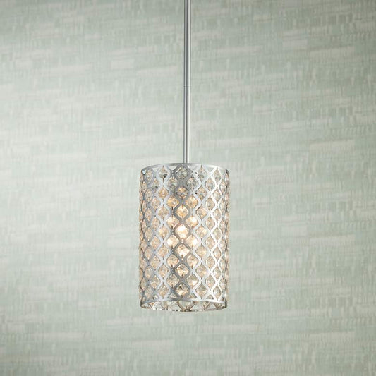 Possini Euro Glitz 6" Wide Crystal and Chrome Mini Pendant