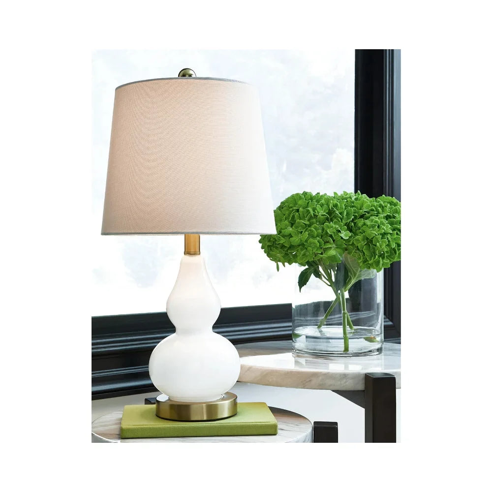 Makana Glass Table Lamp - 11"W x 11"D x 22"H - Navy