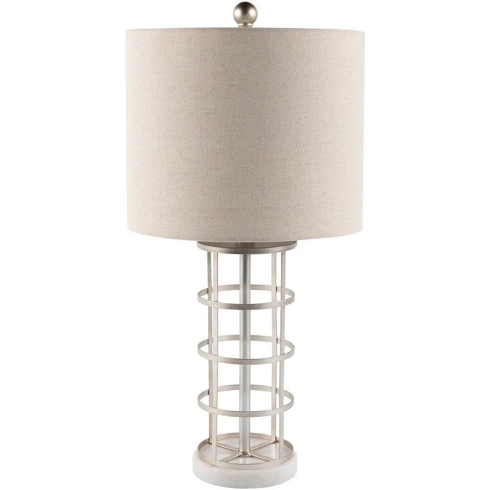 Marile Antique Silver Cage 25-inch Table Lamp - 25"H x 13"W x 13"D