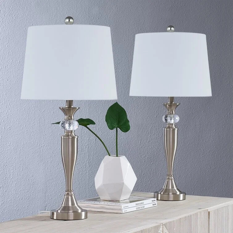 Maxax 27'' Nickel Table Lamp Set (Set of 2)