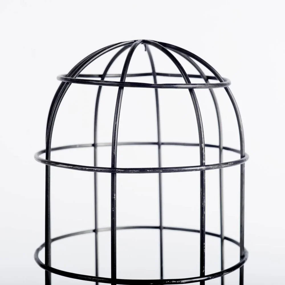 Carkner I Gun-Metal Grey Cylindrical Metal Cage Table Lamp - 17"W x 17"D x 38"H