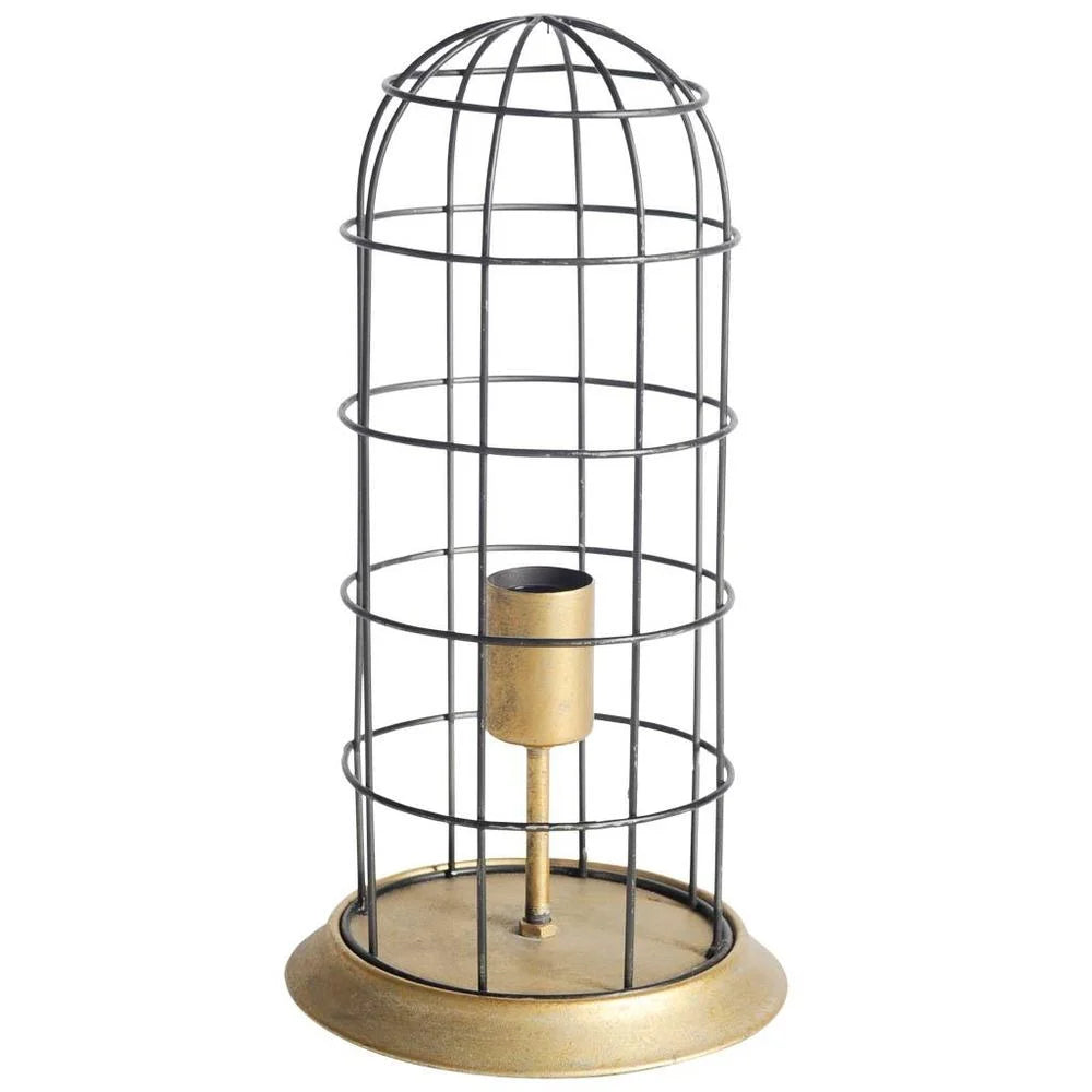 Carkner I Gun-Metal Grey Cylindrical Metal Cage Table Lamp - 17"W x 17"D x 38"H