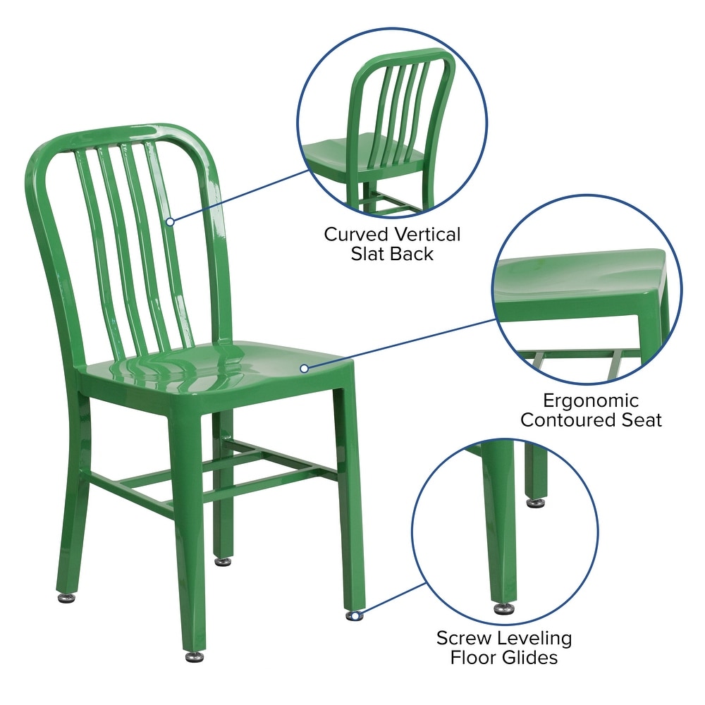 Metal Industrial Modern Indoor-Outdoor Chair - Green
