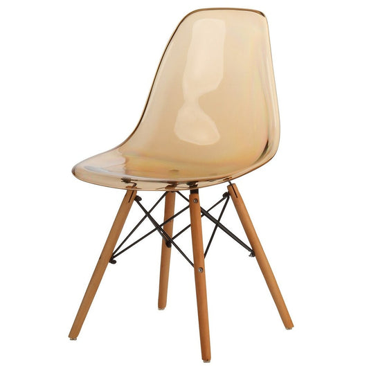 Mid-Century Modern Dowel-Leg Side Chair, Transparent Seat