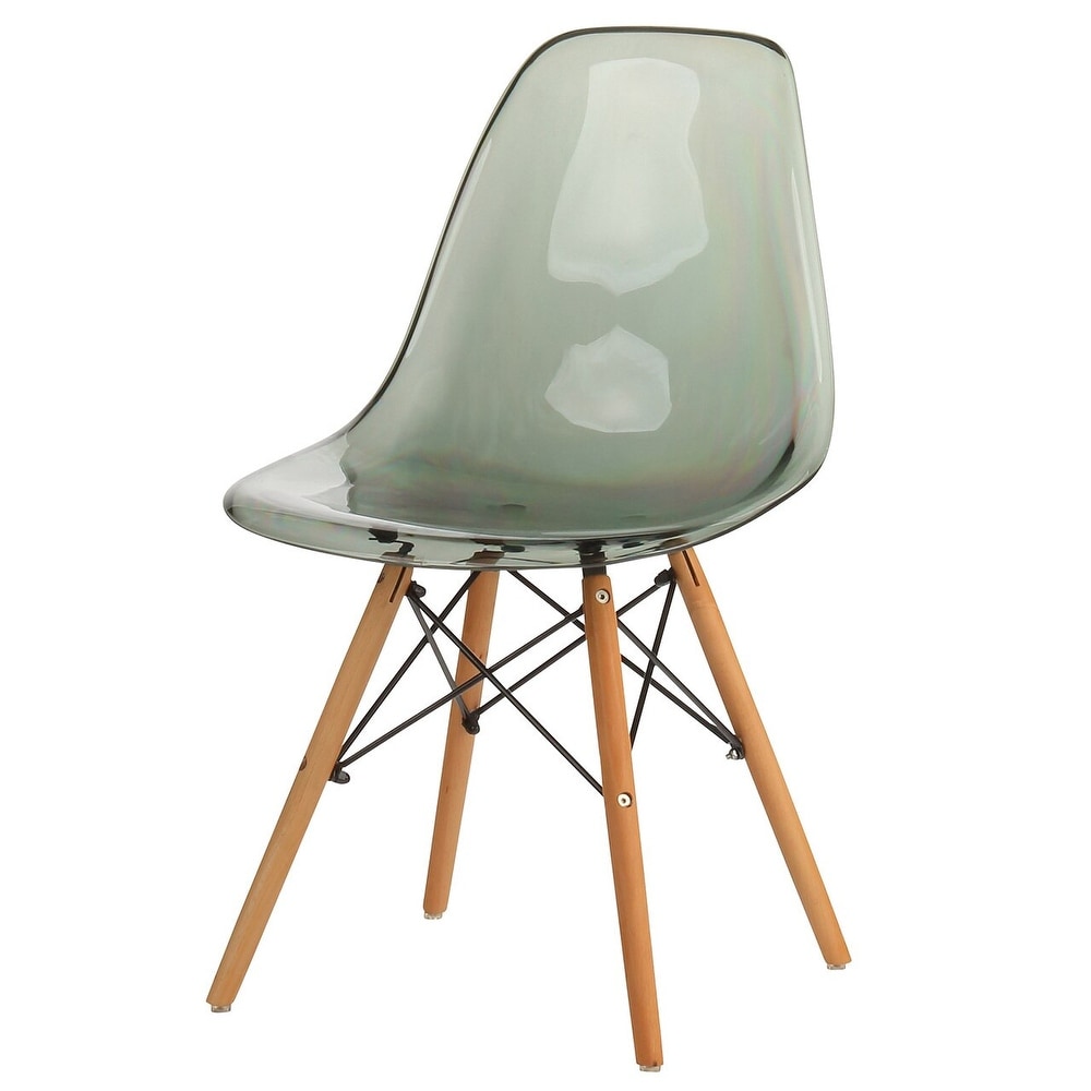 Mid-Century Modern Dowel-Leg Side Chair, Transparent Seat