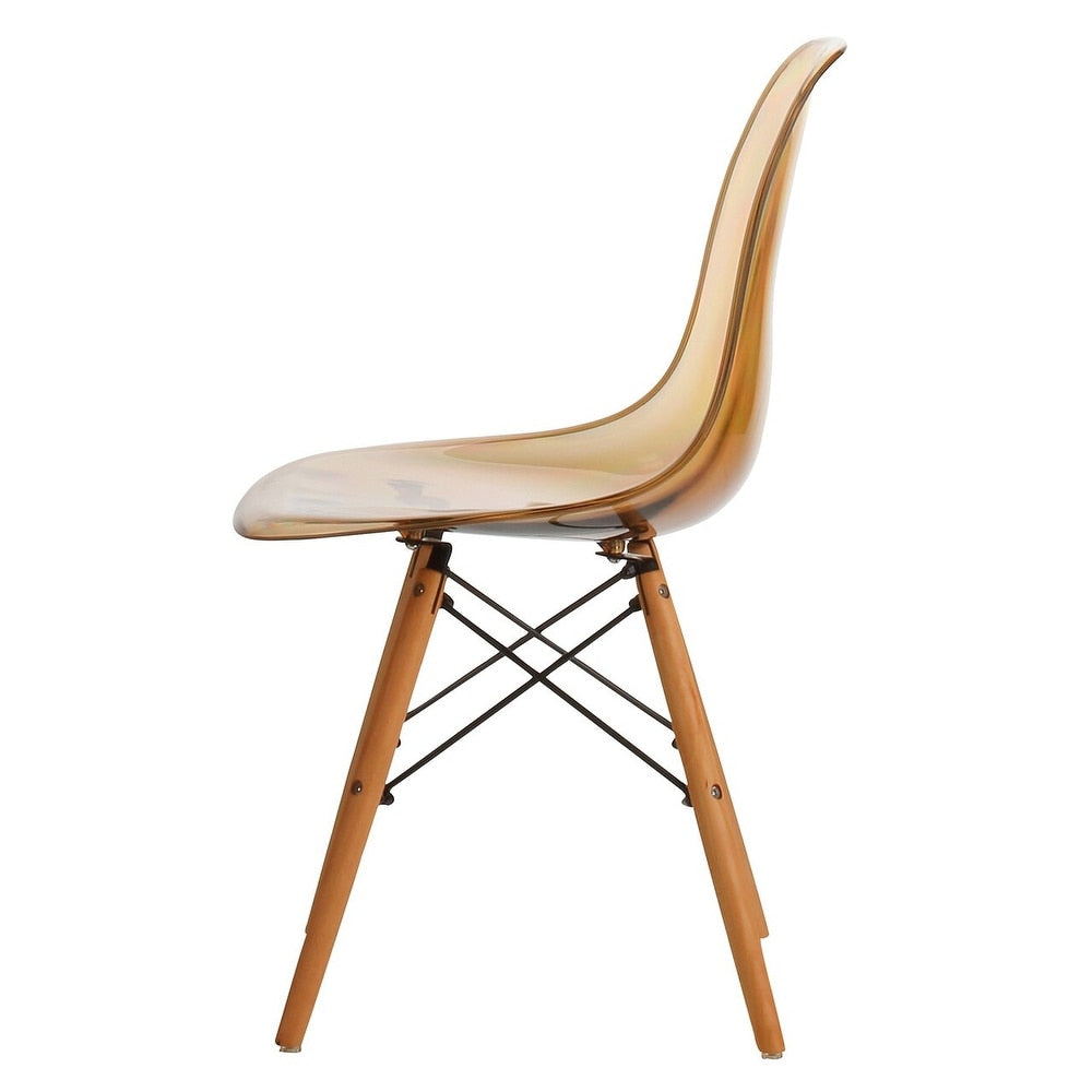 Mid-Century Modern Dowel-Leg Side Chair, Transparent Seat