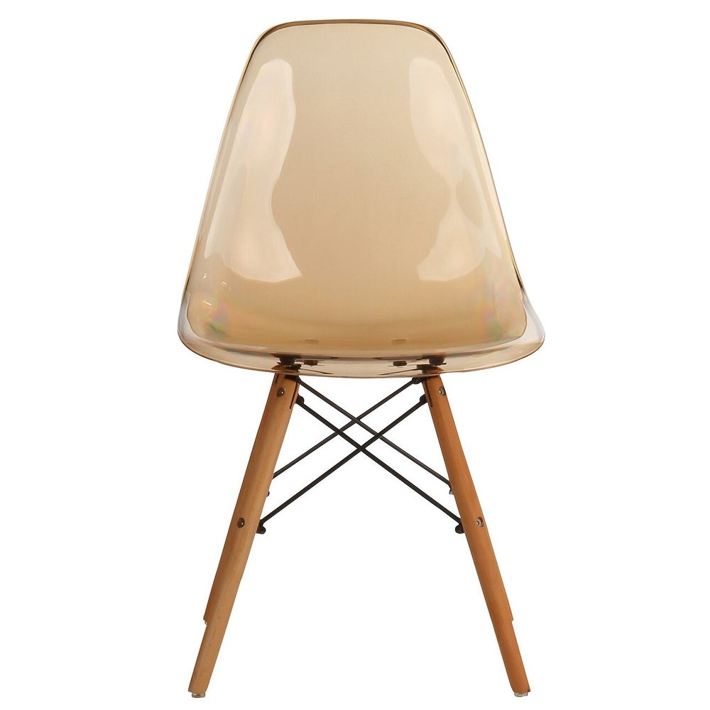 Mid-Century Modern Dowel-Leg Side Chair, Transparent Seat