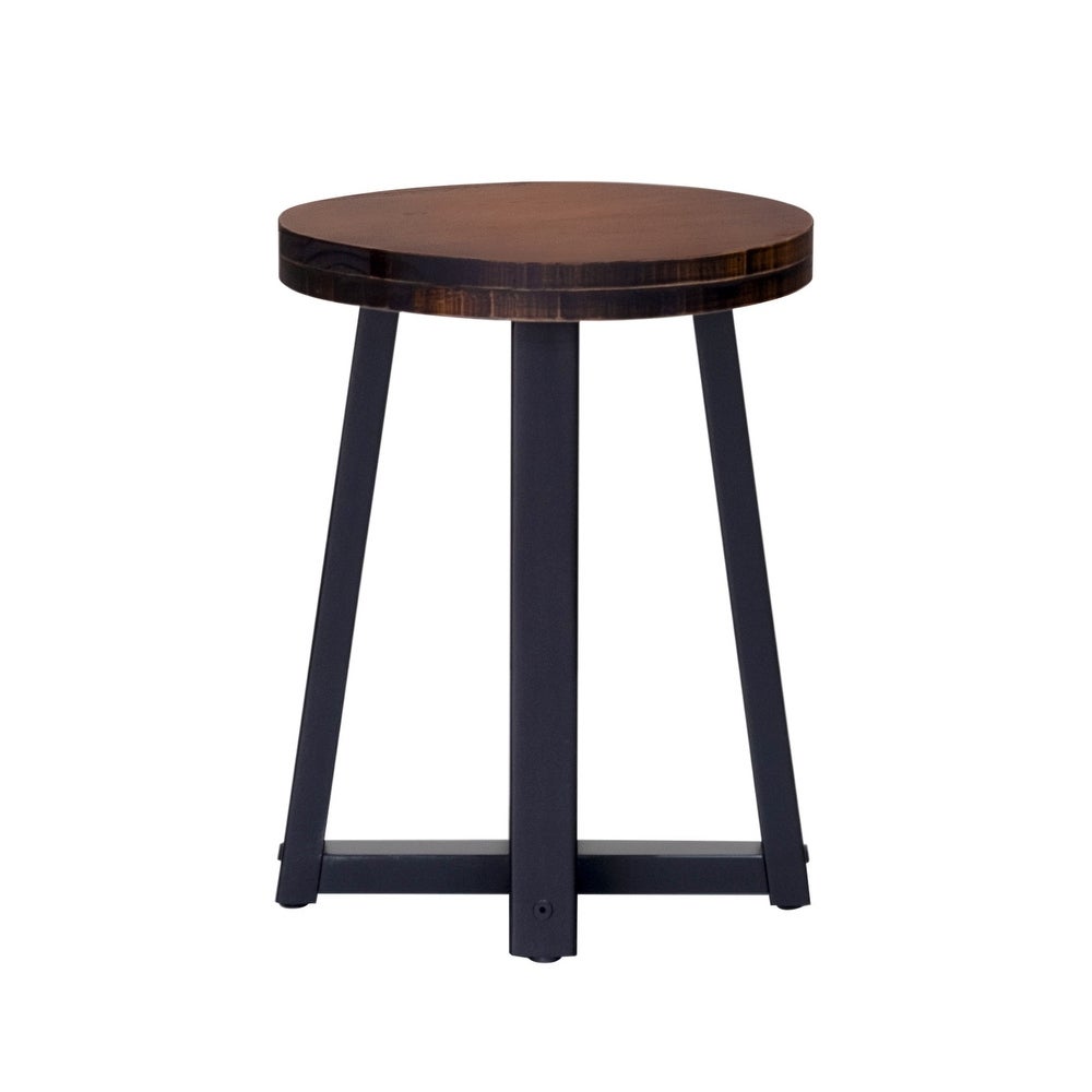 Middlebrook Round Distressed Solid Wood Standard Dining Stool