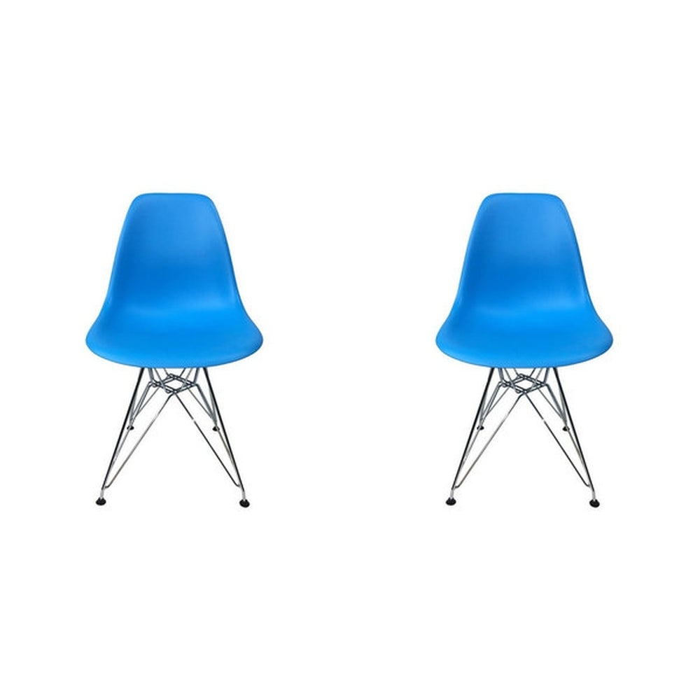 Mikan Darkblue Chair- Metal Base (set of Two)