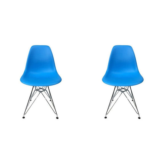 Mikan Darkblue Chair- Metal Base (set of Two)