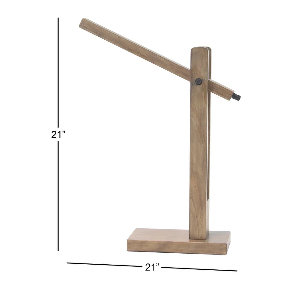 Modern Pine Wood Swiveling Led Table Lamp - Walnut