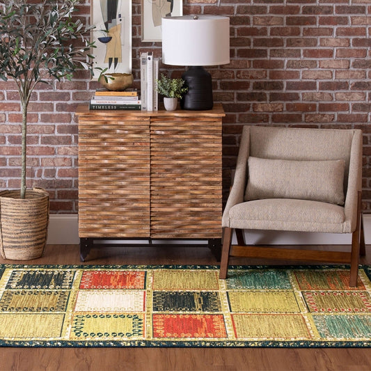 Home Dara Patchwork Checkered Soft Area Rug