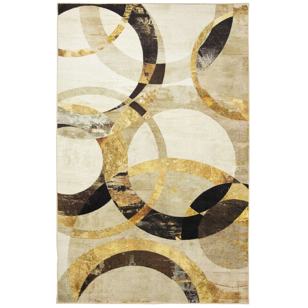 Mirrored Rings Abstract Soft Area Rug