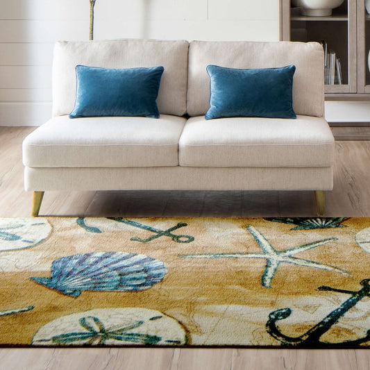 Home Tide Pool Shells Coastal Soft Area Rug