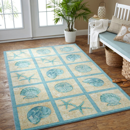 Home Laguna Shells Nautical Soft Area Rug