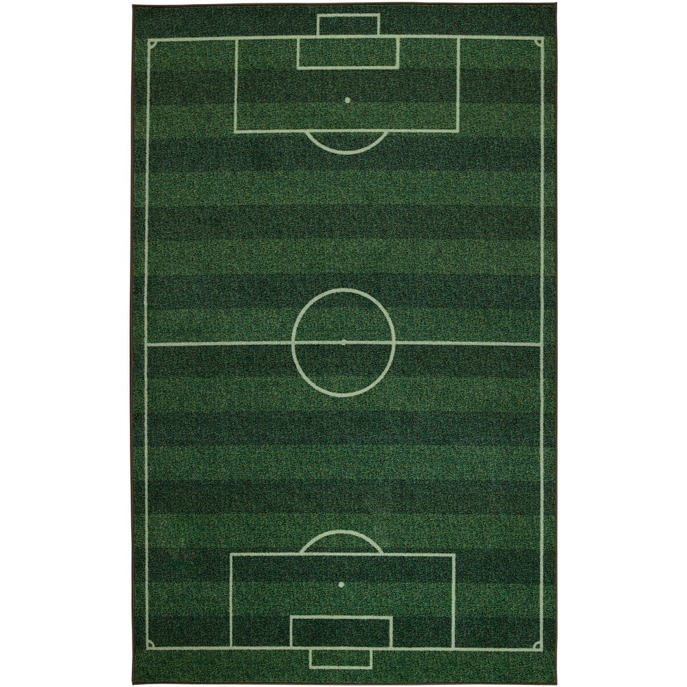 Home Prismatic Soccer Field Sports Area Rug