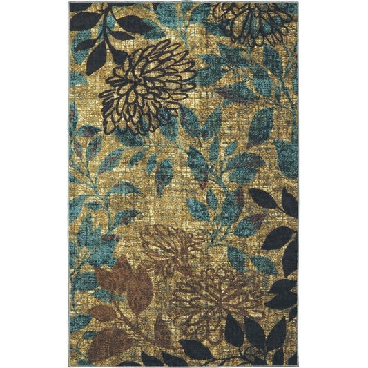 Mystic Garden Soft Area Rug Beige/Teal