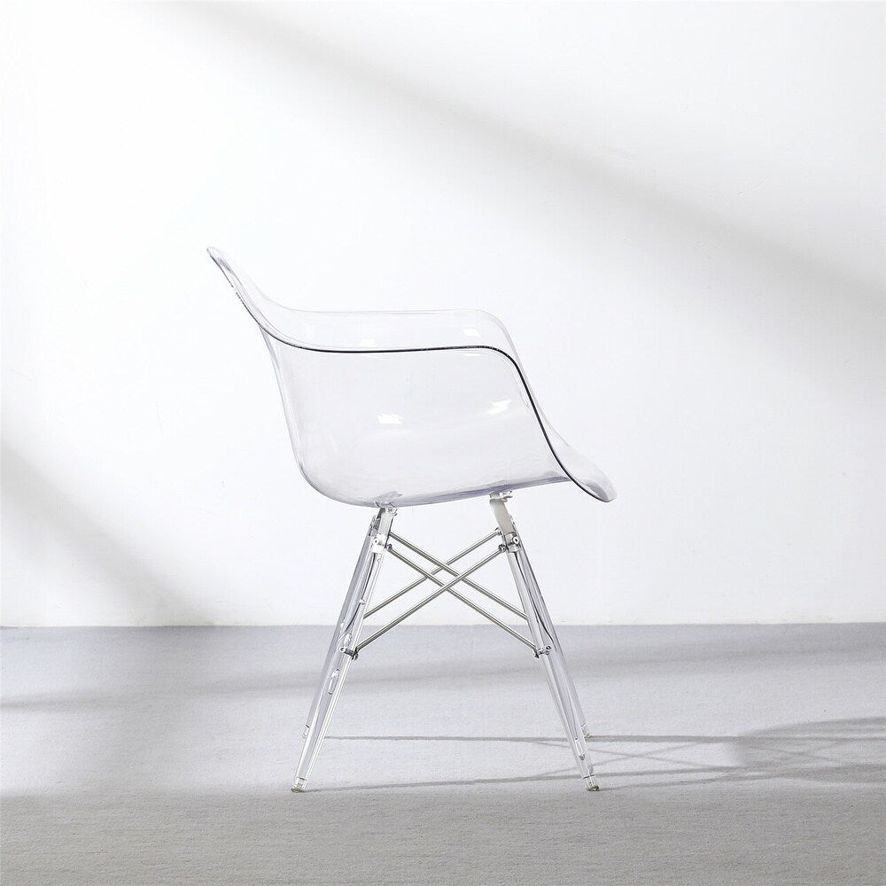 Molded Mid-Century Arm Chair Clear Seat and Legs