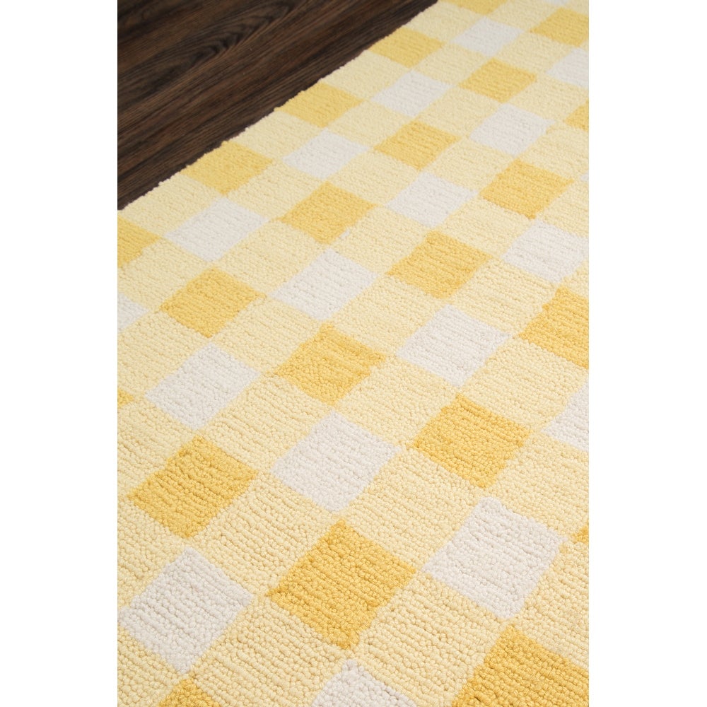 Geo India Hand Made Wool Yellow Geometric Area Rug