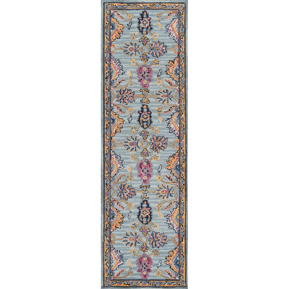 Ibiza Hand Tufted Wool Traditional Area Rug Blue